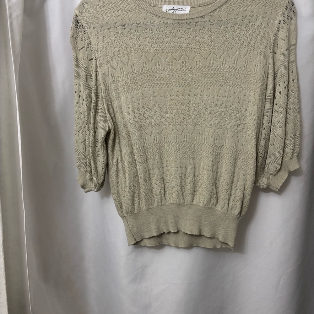 Carly Jean Los Angeles Textured Knit Sweater in Cream